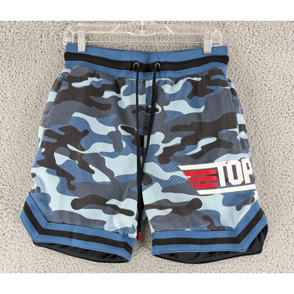 Shoe Palace Top Gun Camo Mesh Basketball Shorts‎ Mens Small Blue Athletic 2021